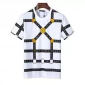 short sleeve t-shirt casual versace vintage floral homme summer v8631 blanc